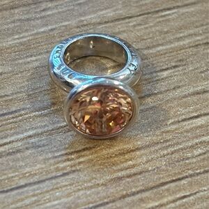 ENDLESS JEWELRY EY ring shaped bead peach colour stone sterling silver bead